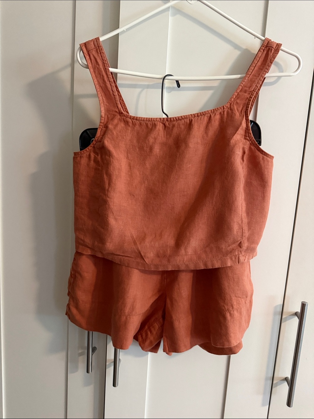 Lou & Grey Terracotta Linen Tank and Shorts Set